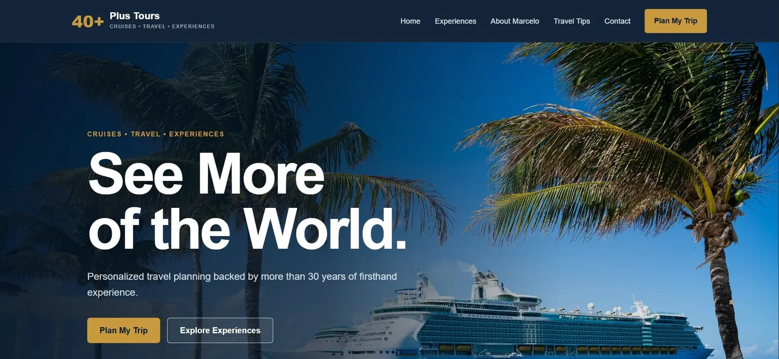40 Plus Tours homepage