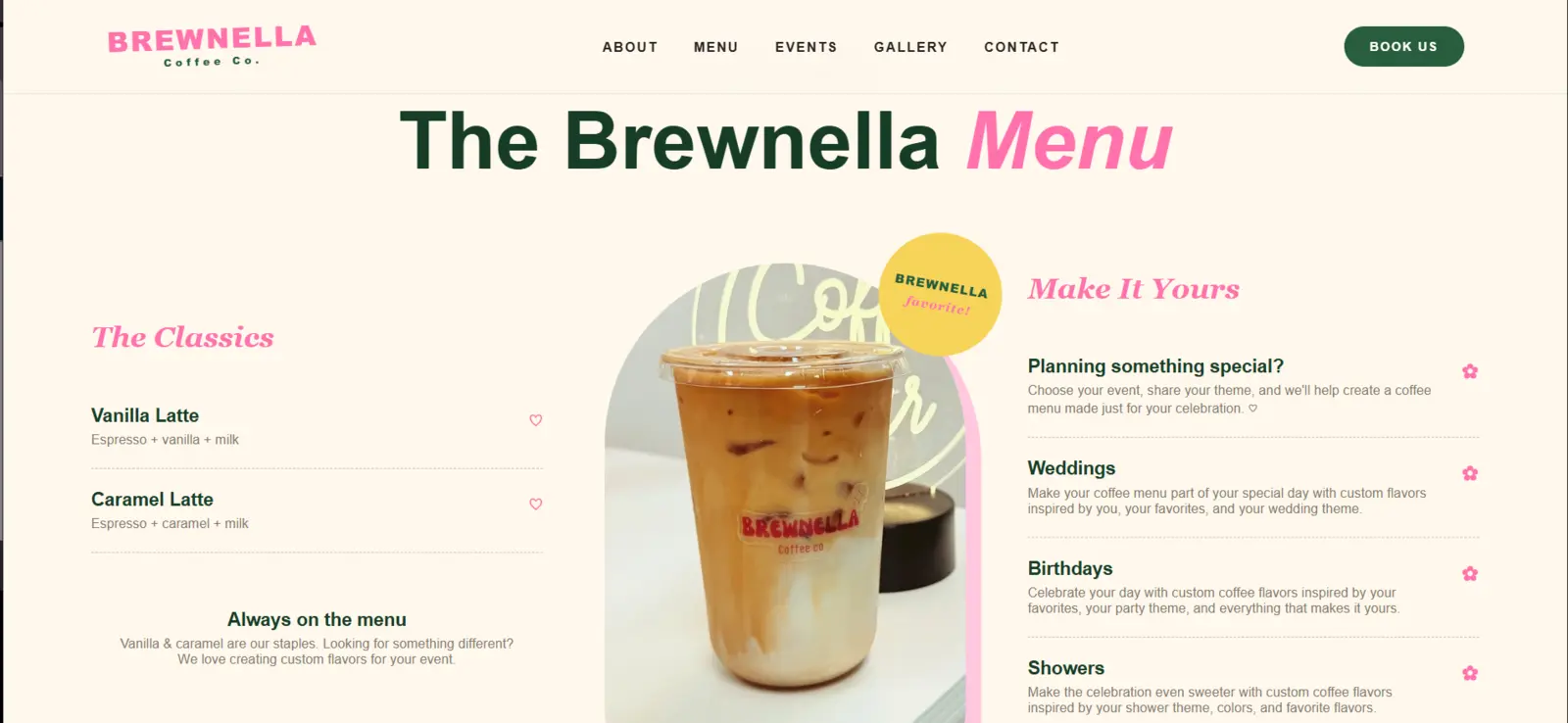 Brewnella menu